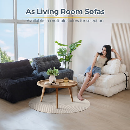 Canapé-lit pliant en velours côtelé 8 places, simple