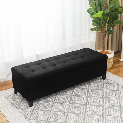 Banc ottoman de rangement en cuir reconstitué Adeco 50