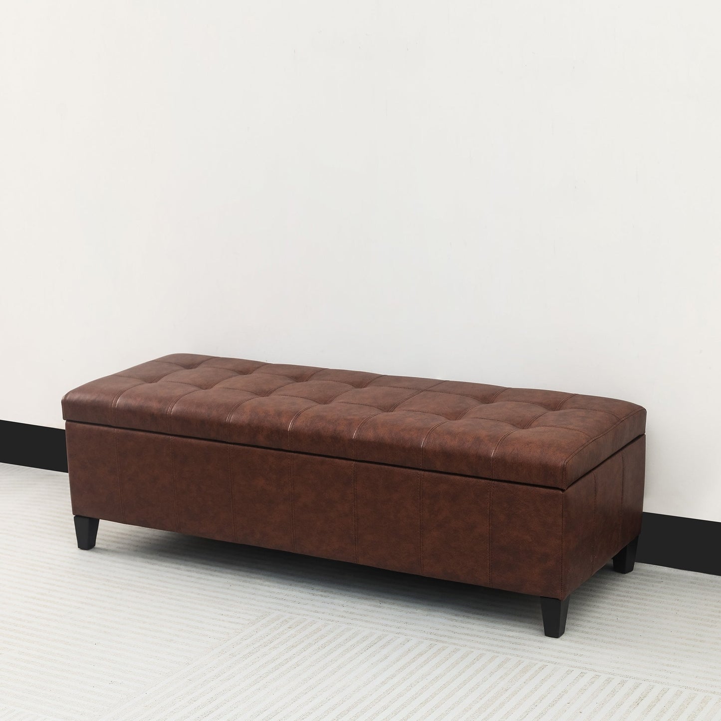 Banc ottoman de rangement en cuir reconstitué Adeco 50