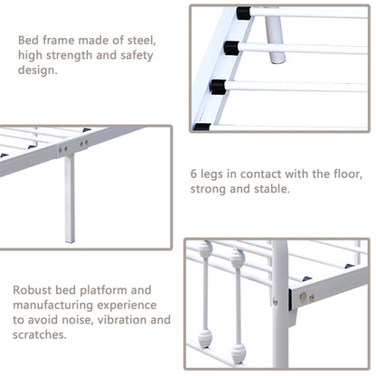 Cadre de lit plateforme en métal vintage simple Alazyhome, montage facile