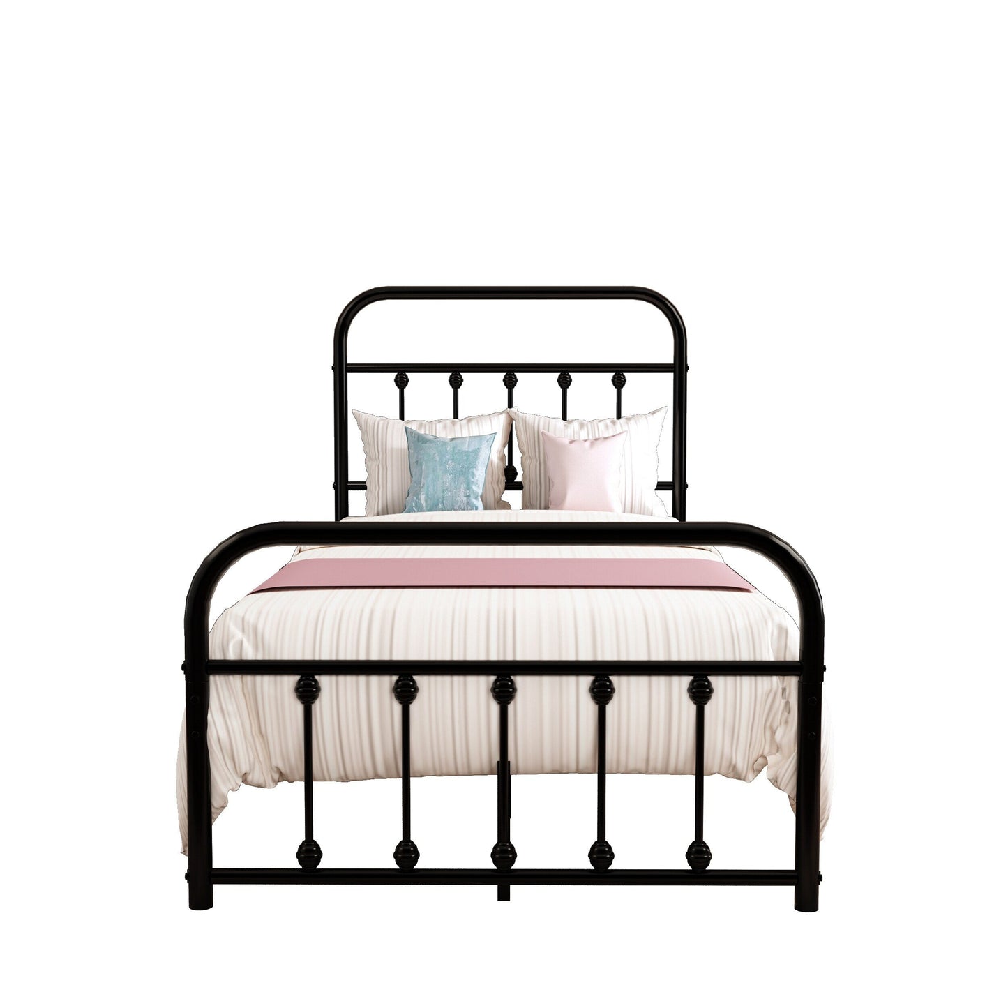 Cadre de lit plateforme en métal vintage simple Alazyhome, montage facile