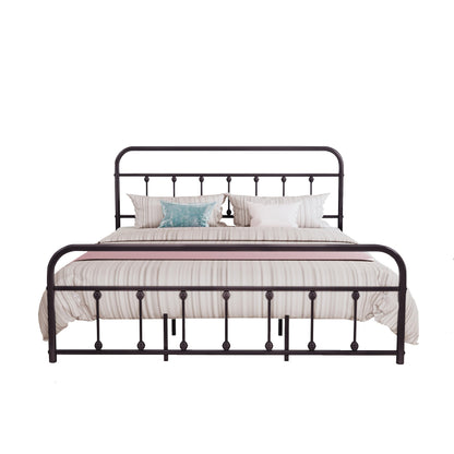 Cadre de lit plateforme en métal vintage simple Alazyhome, montage facile