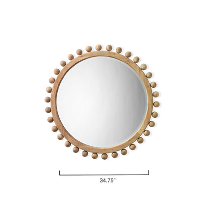 Miroir rond en bois Alden Décor Orion, naturel