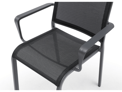 Fauteuil de salle à manger d'extérieur Chelle : lot de 4