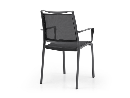 Fauteuil de salle à manger d'extérieur Chelle : lot de 4
