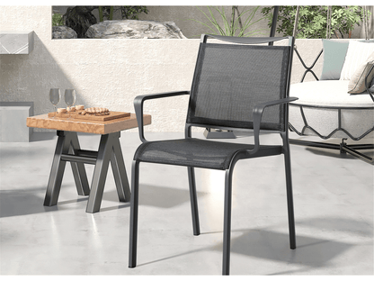 Fauteuil de salle à manger d'extérieur Chelle : lot de 4