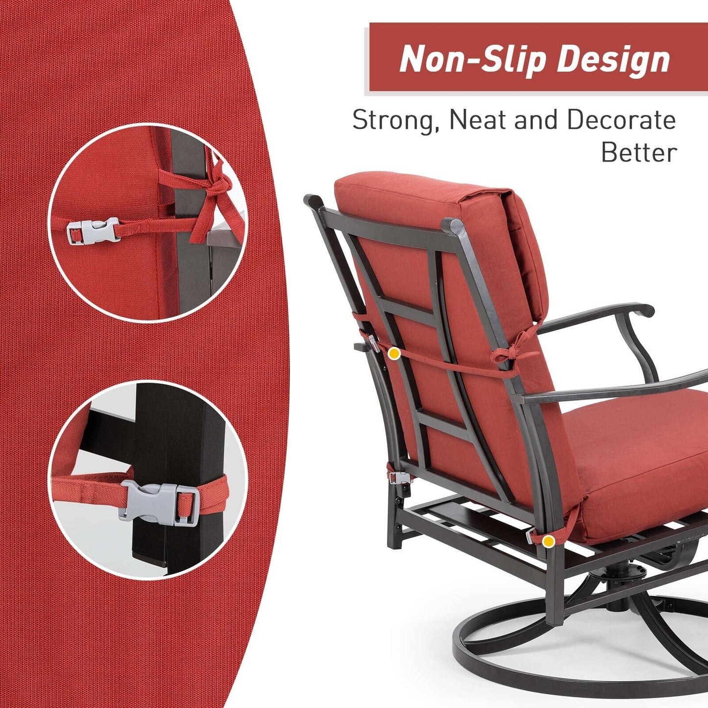 Lot de 4 coussins de chaise à dossier haut Aoodor Patio, 46 ​​x 21 x 4 pouces (coussins uniquement)