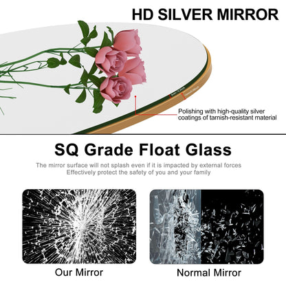 Miroir de sol en bois arqué pleine longueur, miroir mural