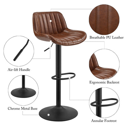 Tabouret de bar pivotant à hauteur réglable Art Leon, lot de 2