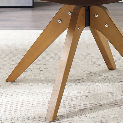 Fauteuil d'appoint pivotant Art Leon pour bureau moderne avec pieds en bois