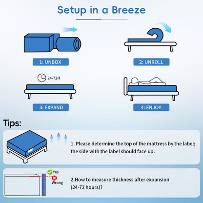 Matelas hybride à ressorts SweDrea 10 po, ferme et rafraîchissant, certifié CertiPUR-US, SGS et OEKO-TEX.