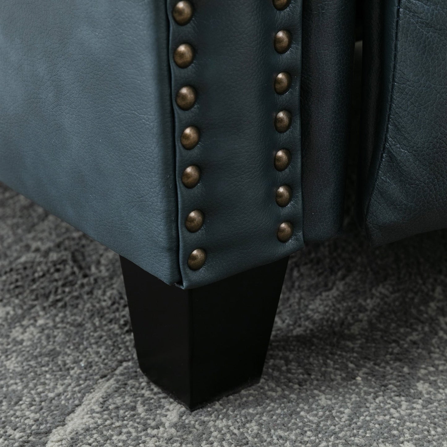 Fauteuil inclinable en cuir véritable avec accoudoirs et dossier confortables