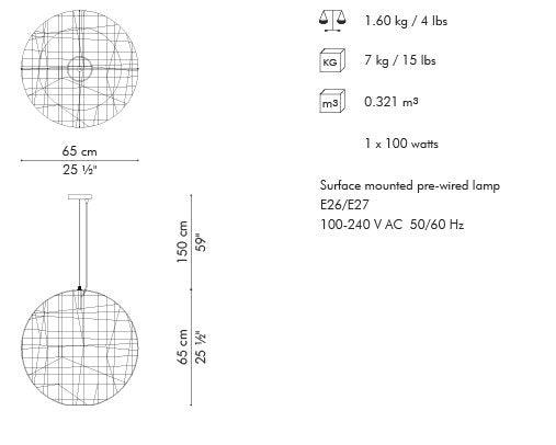 LAMPE SUSPENDU CUC ME (RONDE MOYENNE)