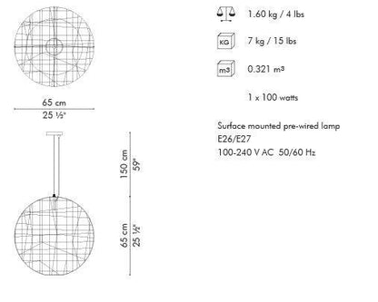 LAMPE SUSPENDU CUC ME (RONDE MOYENNE)