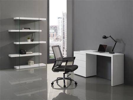 Nero Extendable White Lacquer Office Desk