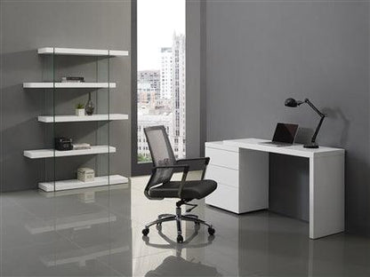 Nero Extendable White Lacquer Office Desk