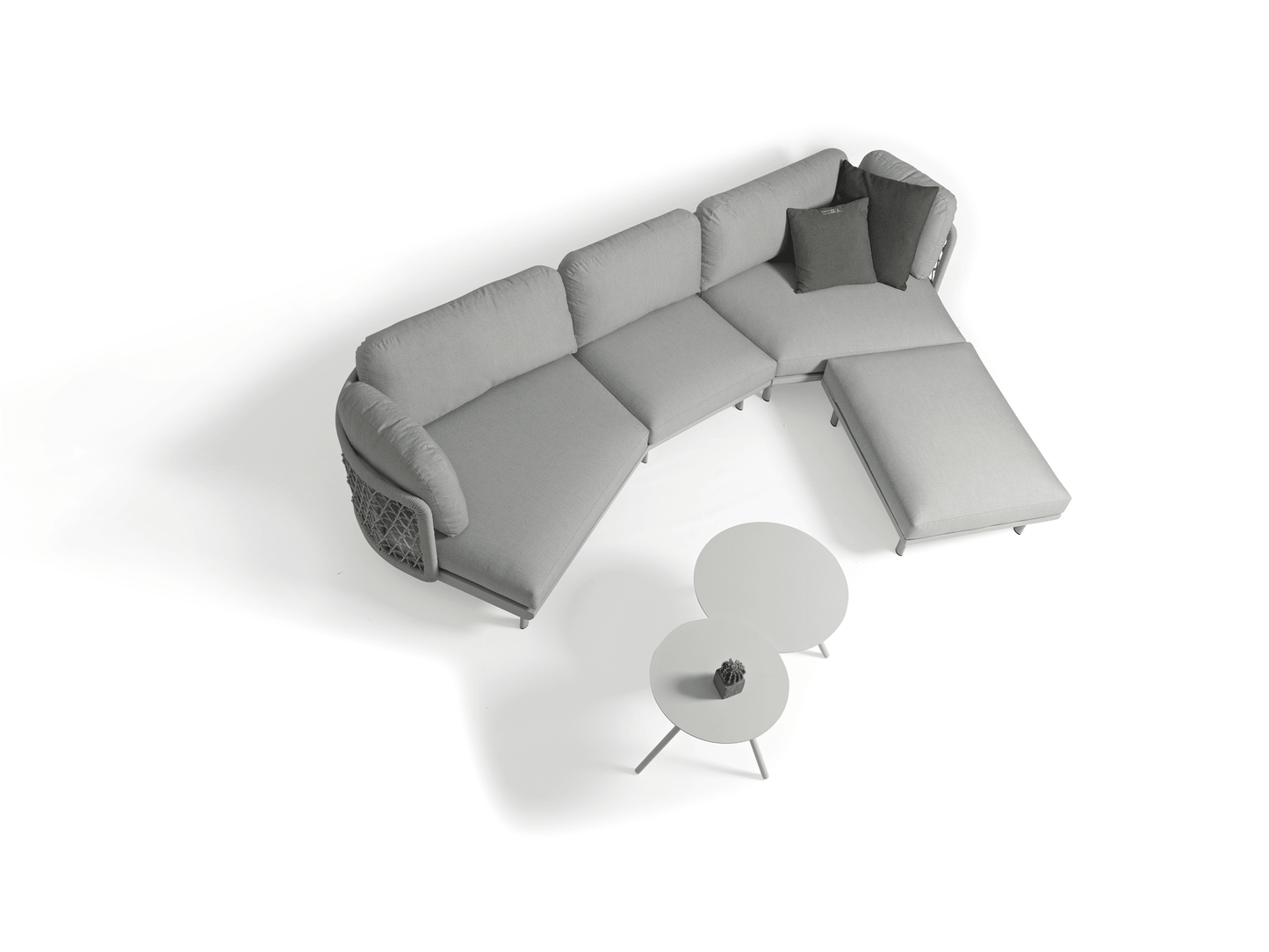 Chaise courbée Amberly en gris clair