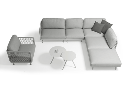 Fauteuil profond sans accoudoirs Amberly en gris clair
