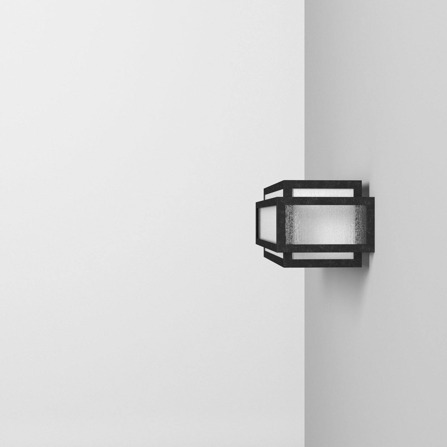 Barre de salle de bain carrée Lavery Camden, 3 lumières, en charbon de bois vieilli et verre grainé