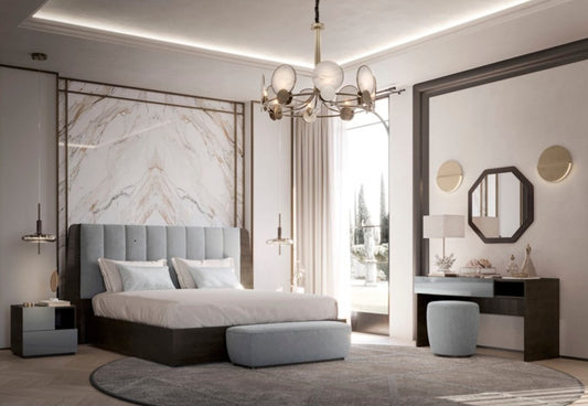 Porticello Bedroom Set with Upholstered Headboard