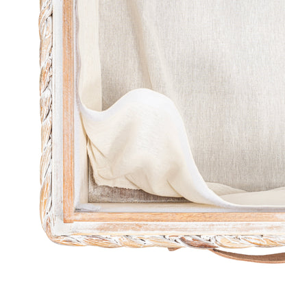 Happimess Bac de rangement sous le lit en jacinthe/bois avec roulettes et poignées