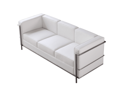Optimum Italian Leather Sofa in White