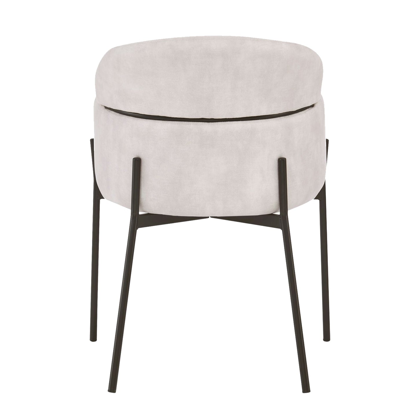 Chaise de salle à manger Liang en velours crème avec cadre noir