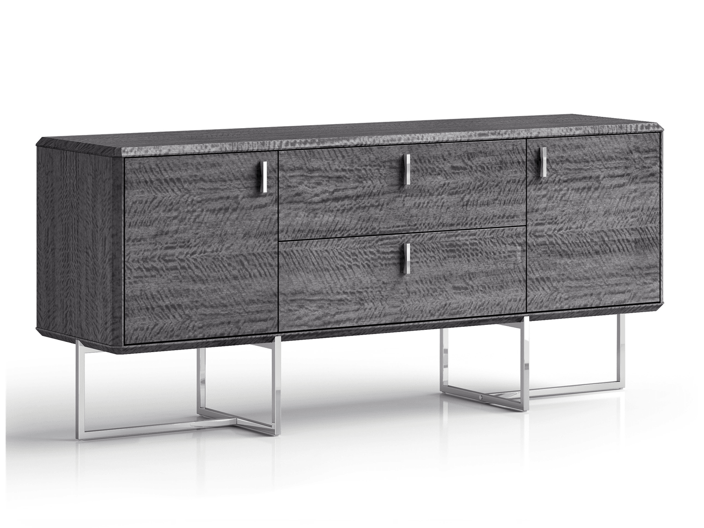 Commode Jackson gris brillant