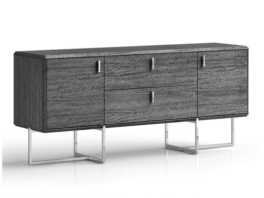 Commode Jackson gris brillant