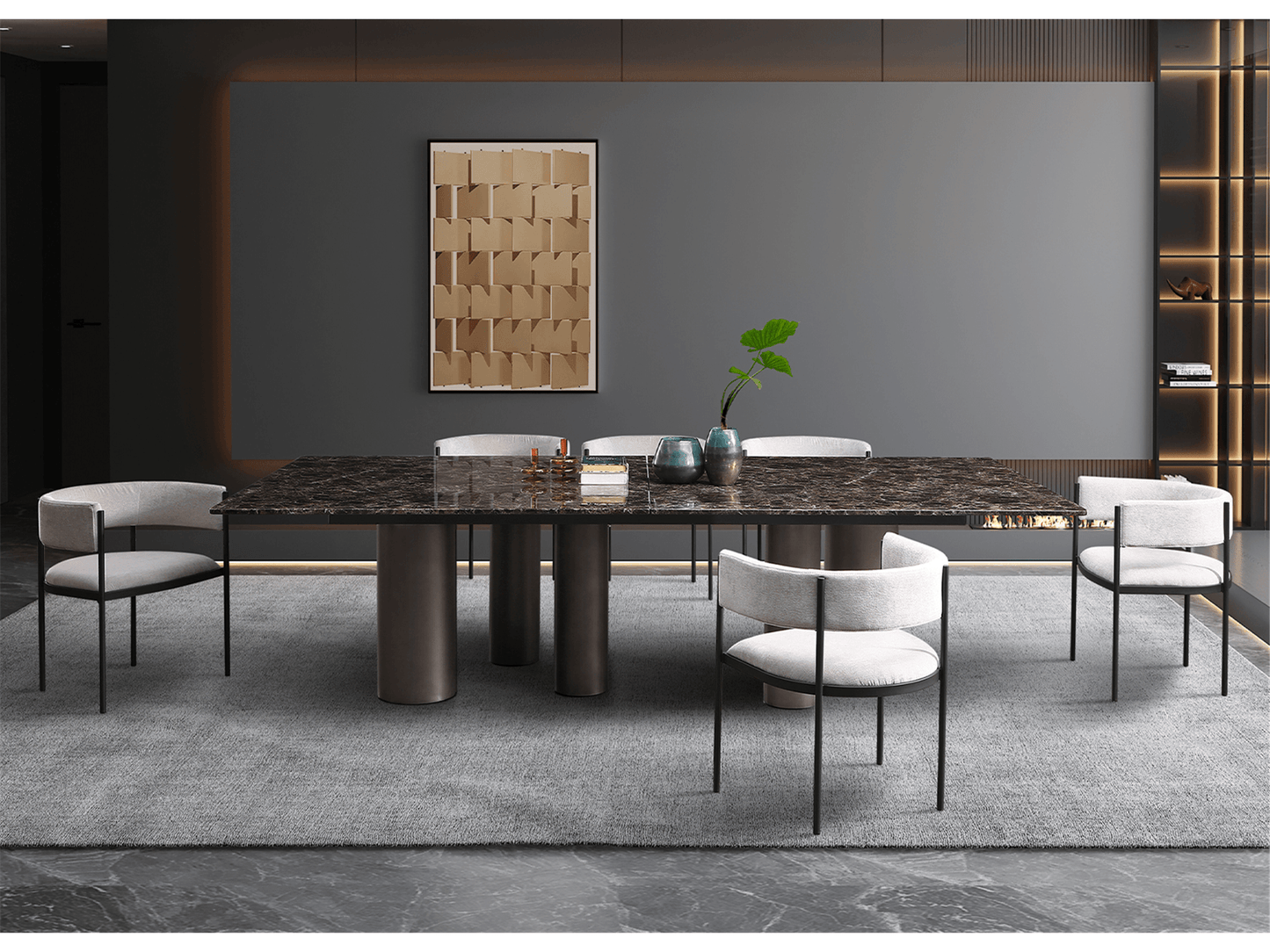 Table à manger Hightower en bronze noir