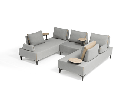 Canapé Helvius avec accoudoirs et table