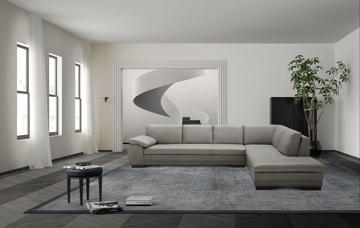 Section Falcon Cuir Gris