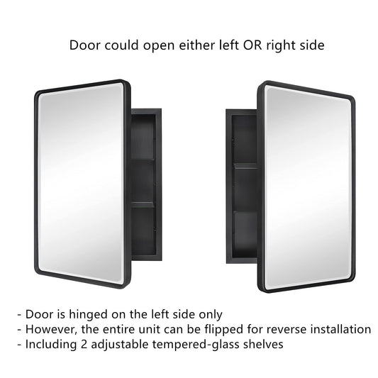 Armoires à pharmacie encastrées en métal de style ferme TEHOME avec miroir