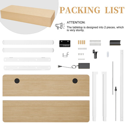 Bureau debout électrique réglable en hauteur Futzca avec panneau d'épissure