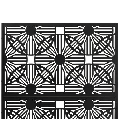 Paravent de confidentialité à 3 panneaux galvanisé à motifs floraux de 6 pieds de Glitzhome