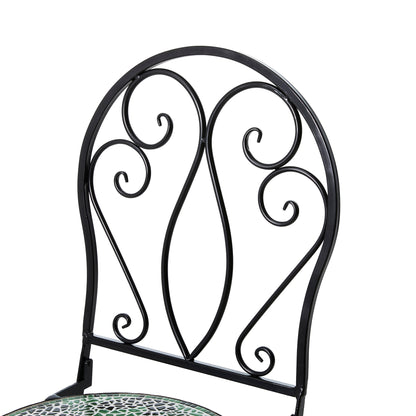 Ensemble bistrot pliant d'extérieur en métal Glitzhome 3 pièces avec table et chaises