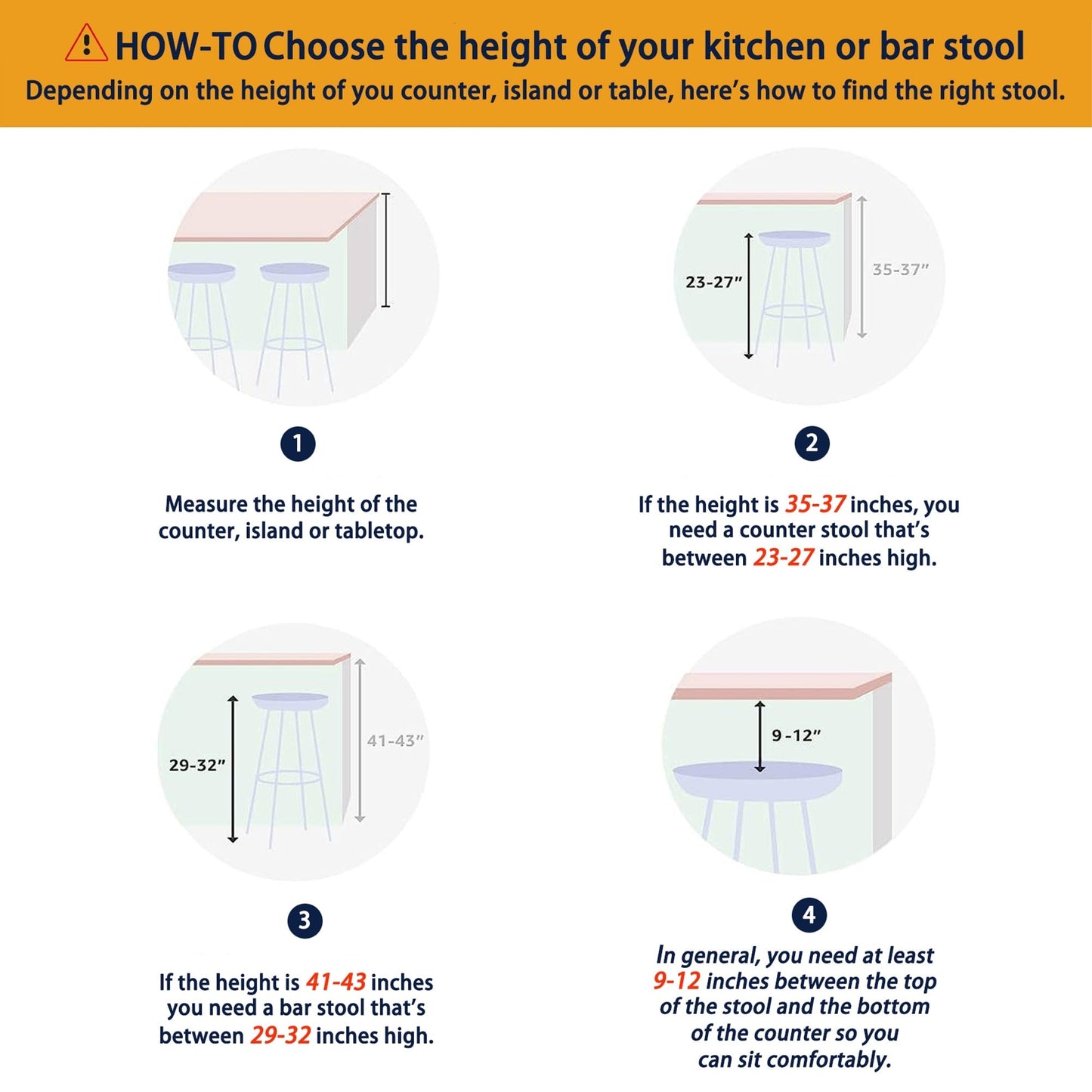 Glitzhome Lot de 2 ou 4 tabourets de bar pivotants modernes en bois à hauteur de comptoir et de bar