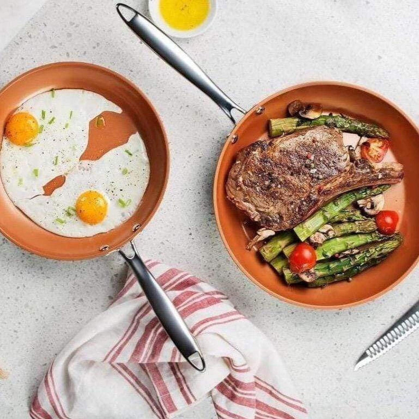 Ensemble de 3 poêles antiadhésives anodisées dures Gotham Steel Pro - 8'', 10'' et 12''