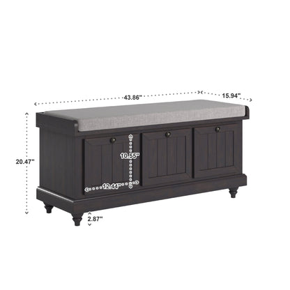 Banc de rangement Granger avec coussin d'assise en lin par iNSPIRE Q Classic