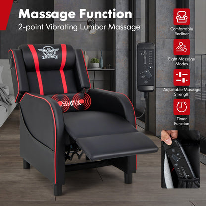 Fauteuil de massage inclinable Gymax en cuir synthétique