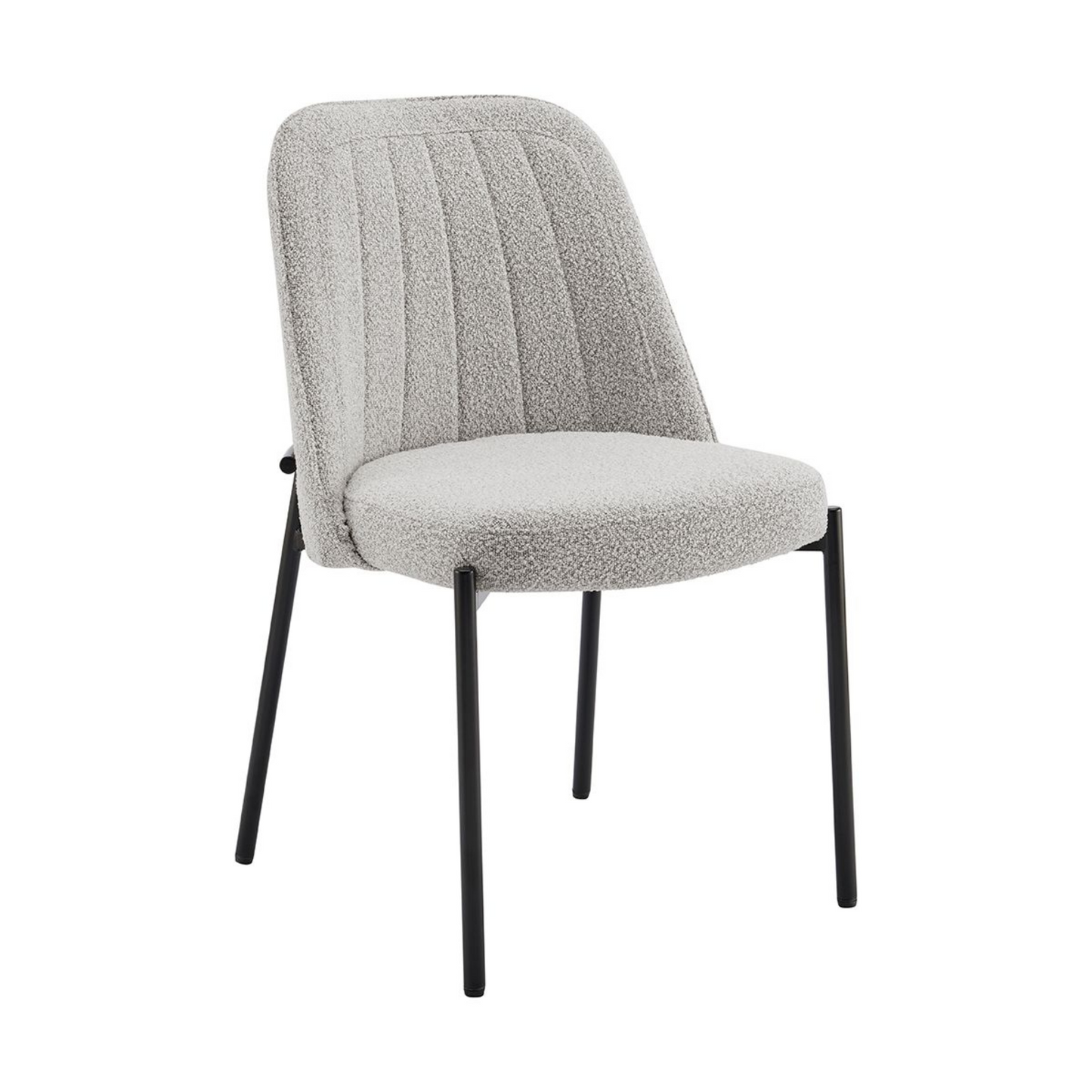 Chaise de salle à manger Adele gris clair avec pieds noirs