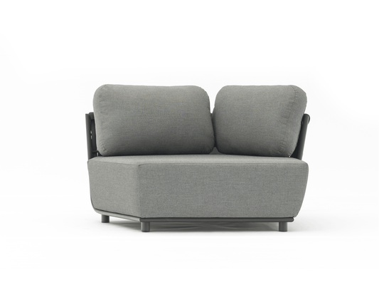 Ayla Curved Chair in Dark Grey