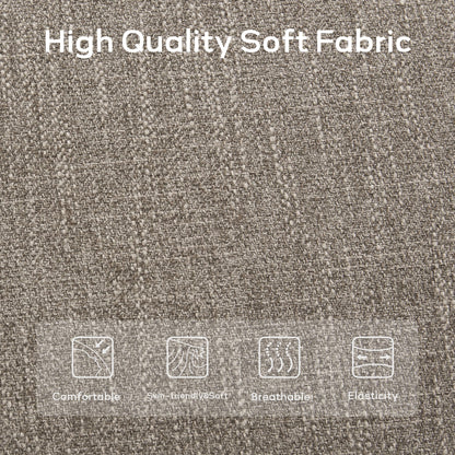 Banc d'entrée rembourré en tissu, banc de chambre pour bout de lit beige, bois massif 44 pouces