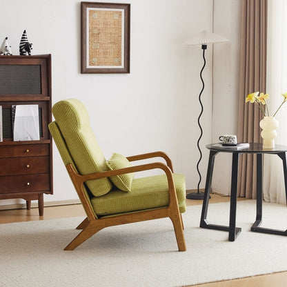 Chaise de loisirs à dossier haut en bois massif avec accoudoirs et dossier Chaise d'appoint