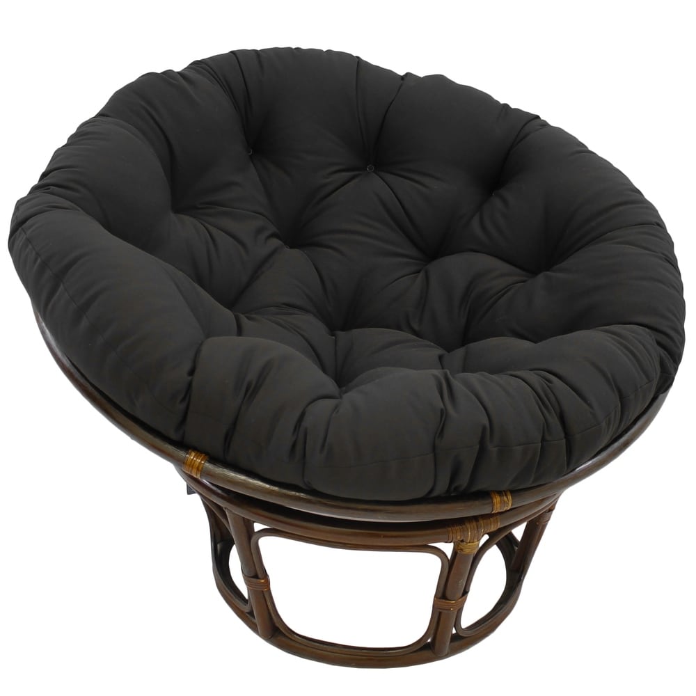 Chaise Papasan Bali en rotin de 42 pouces avec coussin en sergé