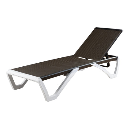 Chaise longue inclinable et réglable Kozyard Alan, pieds entièrement plats en aluminium et résine polypropylène