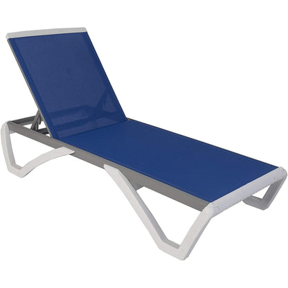 Chaise longue inclinable et réglable Kozyard Alan, pieds entièrement plats en aluminium et résine polypropylène
