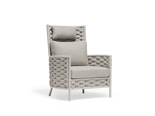 Nita Loop Highback Armchair in Greige