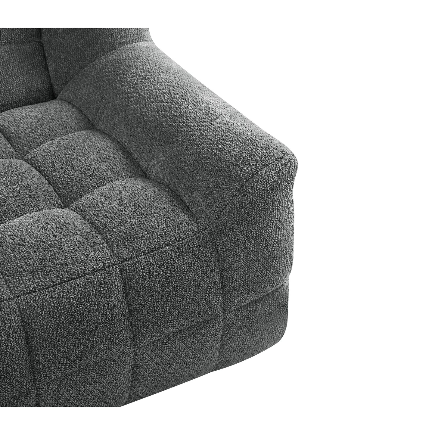 Canapé 2 places Liyasi à compression complète en velours litchi beige, aucun assemblage requis