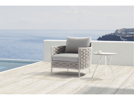 Nita Loop Swivel Armchair in Greige